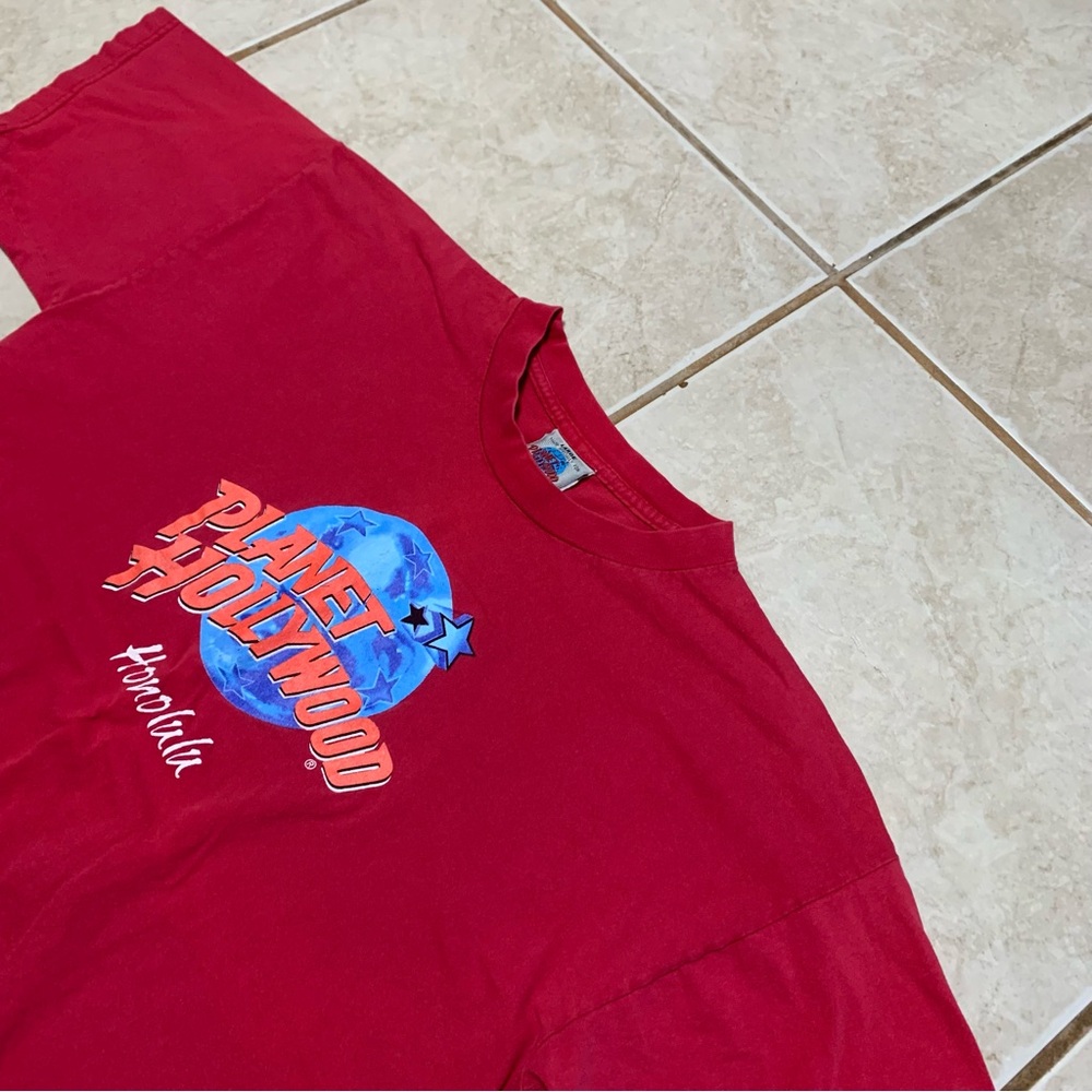 Vintage Planet Hollywood Shirt Mens L Honolulu Red